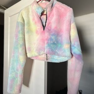 Princess Polly Tie Dye Cropped Quarter Zip